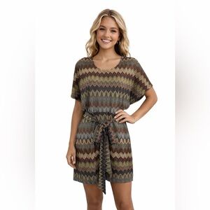 Ark & Co Multicolor Chevron Print Mini Dress - M